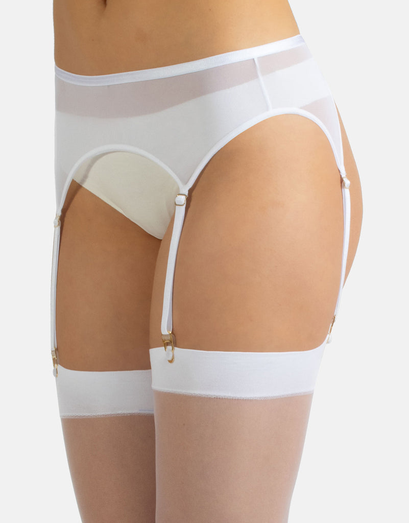 CETTE Lulu suspender belt - white Mystockings CETTE Lulu suspender belt - white Mystockings