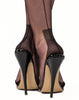 Gio Fully Fashioned Stockings - Havana Heel, Black